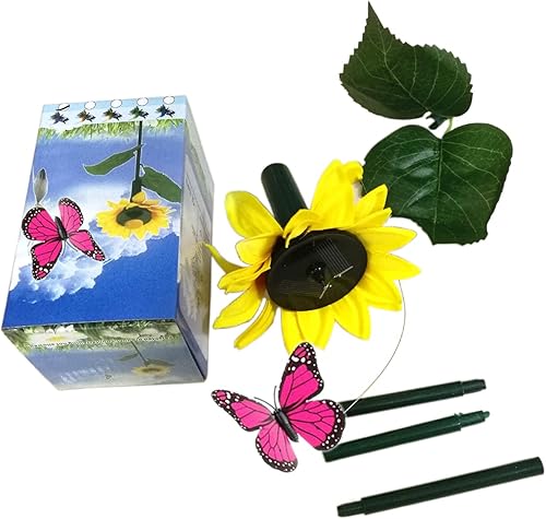 Miniatura 4 de Simulación de vuelo de mariposa para decoración de jardín, decoración de ventanas, decoración de patios, alimentado por panel solar (general)