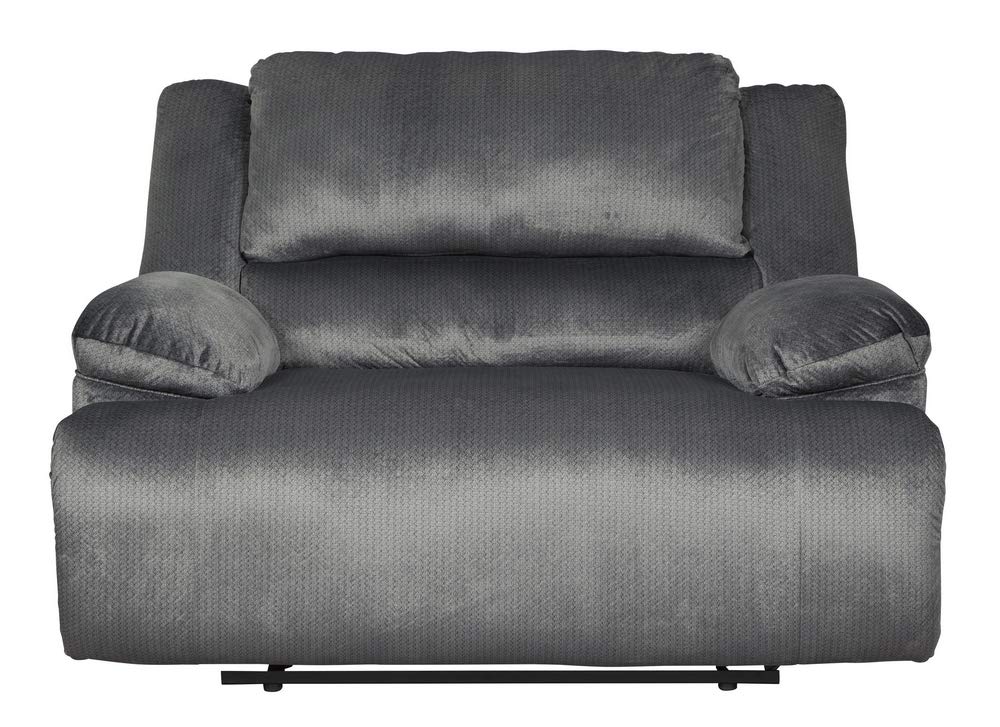 Signature Design by Ashley Clonmel Microfiber Manual Zero Wall Wide Seat Adjustable Recliner, Gray