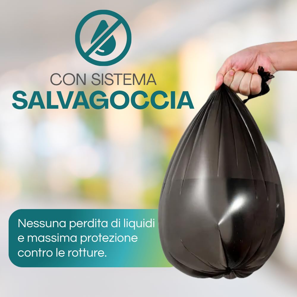 Virsus 20 Kg di Sacchi Neri per Spazzatura Ultra Resistenti 90x120 cm, Sacchi Condominali ad Alto Spessore per Spazzatura di Grande Resistenza