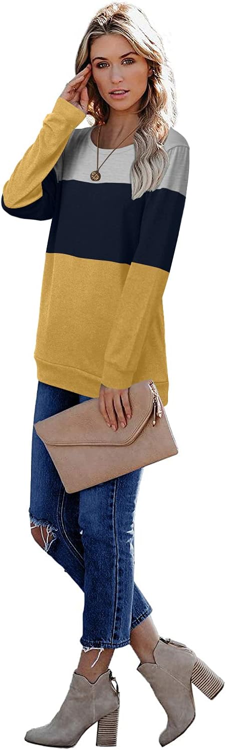 CRAZY GRID Womens Trendy Long Sleeve Shirts Casual Loose Soft Sweatshirt Fall Tops - Image 3