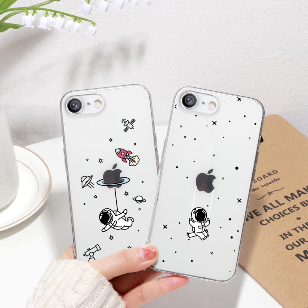 Yoedge 2 pezzi Cover per iPhone 7 Plus / 8 Plus Rosa e Bianco