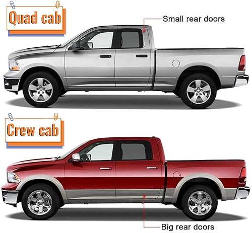Miniatura 2 de Protector de cubierta de panel basculante compatible con Dodge Ram Crew Cab 2009-2018, acabado texturizado negro mate, reemplazo para 14064