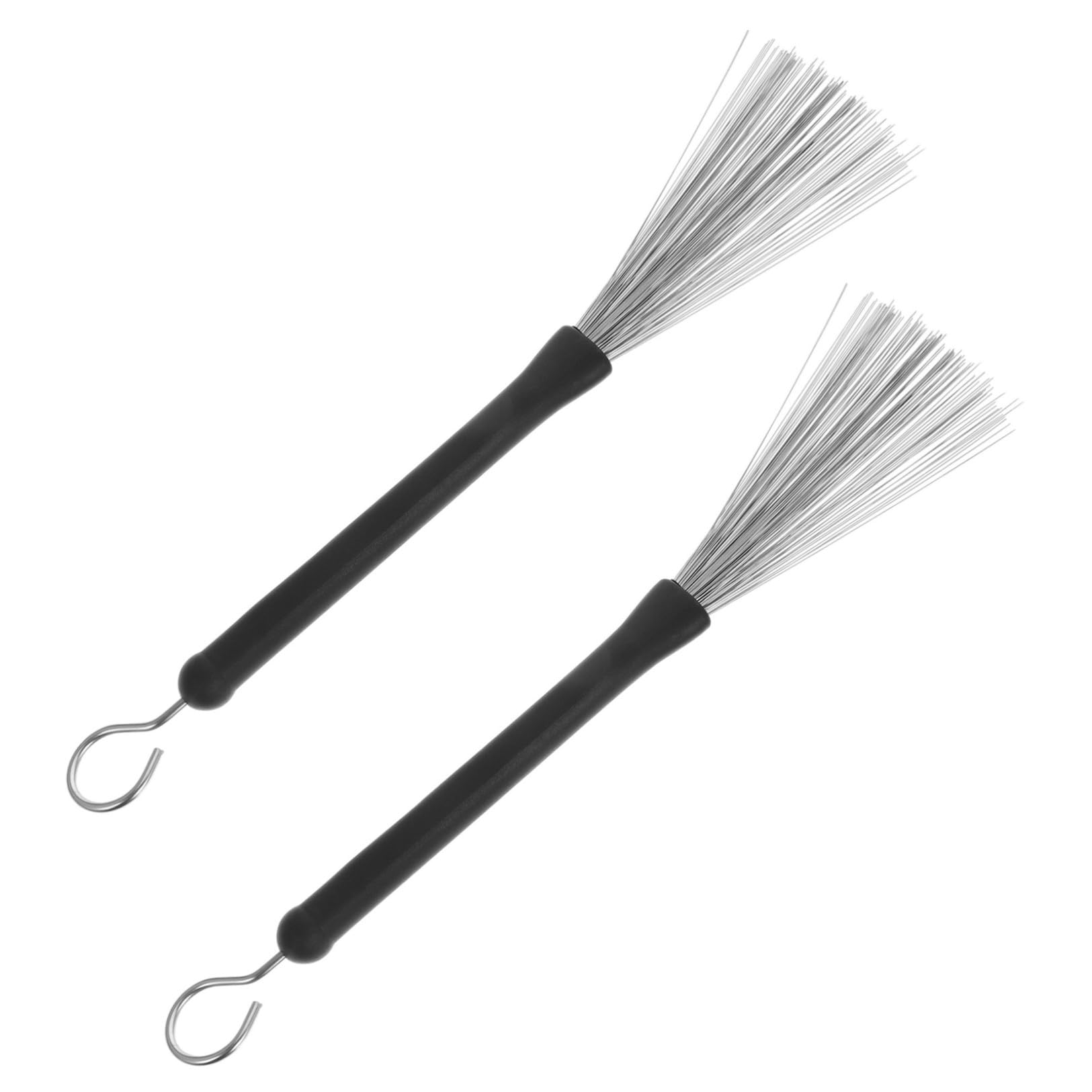 Alipis 2piezas Baquetas De Acero Inoxidable Cepillos De Alambre Retráctiles Para Instrumentos De Percusión Para Practicar y Tocar En Directo