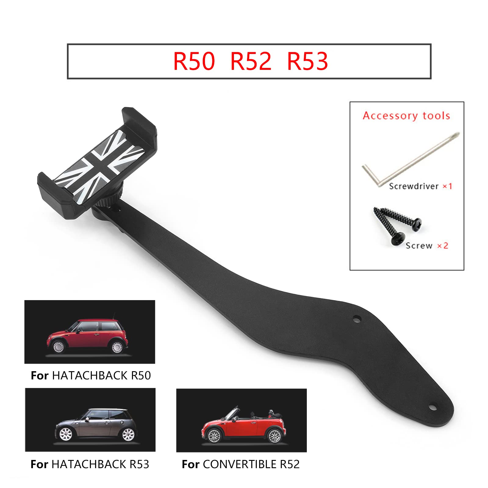 Heinmo 360° Rotatable Phone Holder GPS Cup Mount with Car Cradle for MN Cooper Hatchback R50 R53 2000-2006 Covertible R52 2002-2008 Smartphone Support Basket