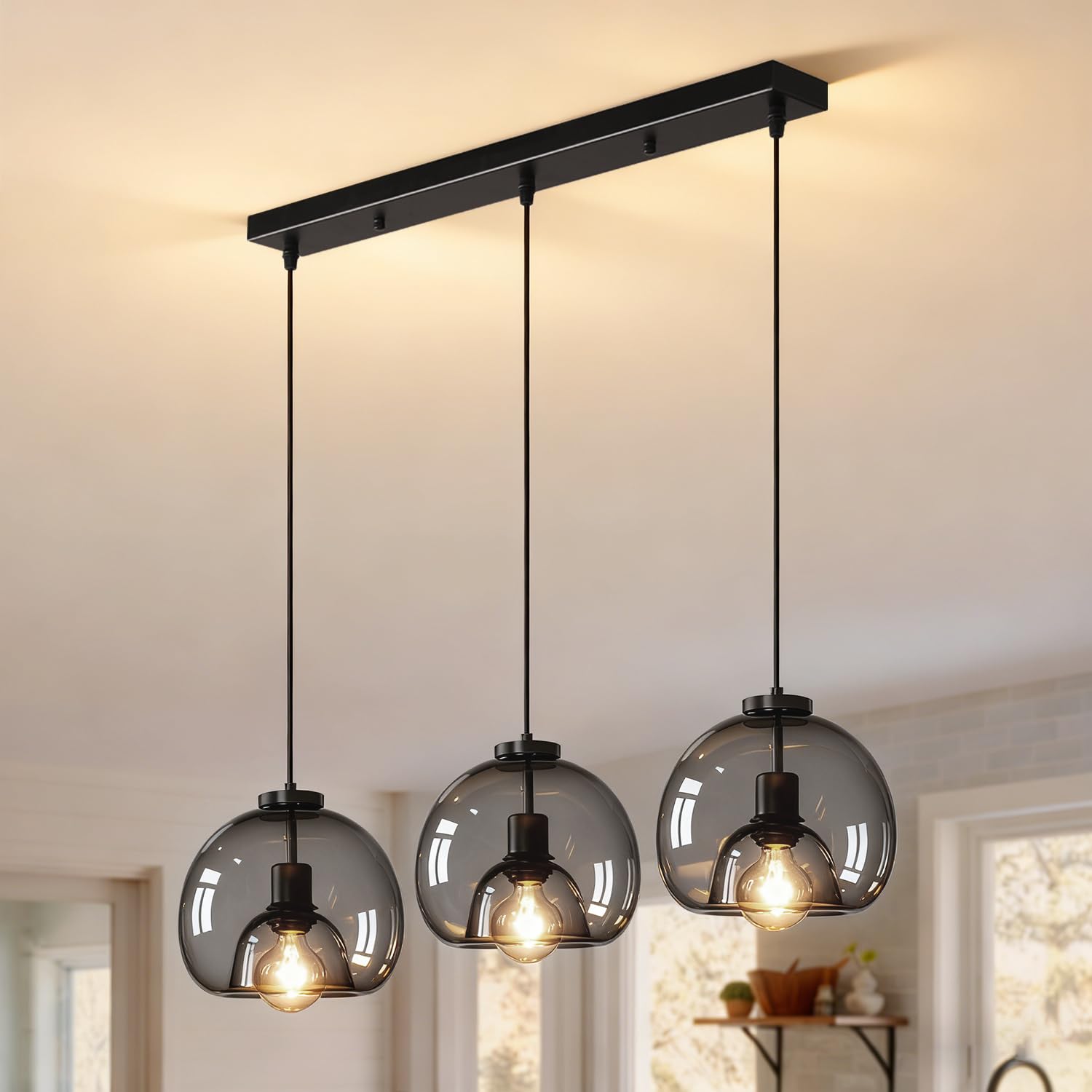 Moderne Hanglamp Pure 3-lichts - Glas - Messing