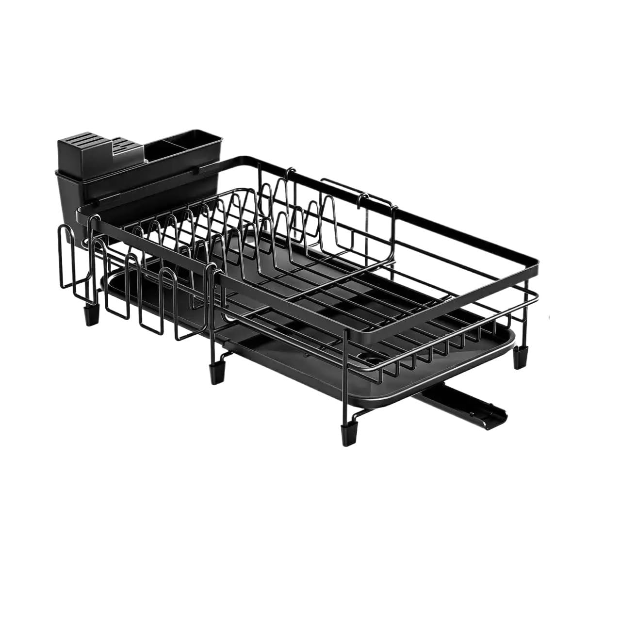 Jobaojiang Dish Drying Rack, Dish Rack With Drainboard, Kitchen Expandable Dish Drying Rack With Rotatable Swivel Spout And Utensil Holder