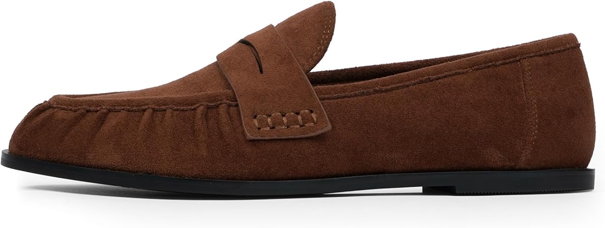 QIY Penny Loafers for Women Flats Shoes Women Dressy Comfortable Moccasins Womens Slip on Loafers Shoes Comfortable Work Flats