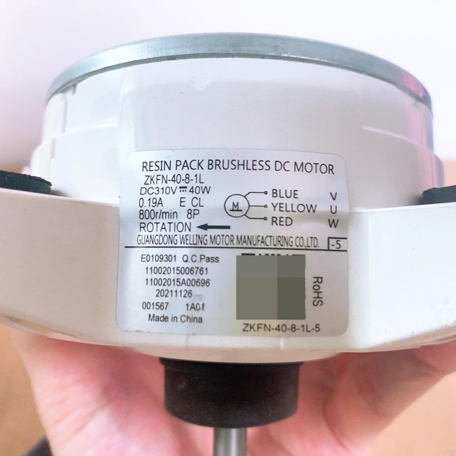 Motor sin escobillas ZKFN-40-8-1L CC, para AUX para aire acondicionado MIDEA, ventilador de refrigeración exterior de rotación inversa, pieza de repuesto de CA fácil de instalar