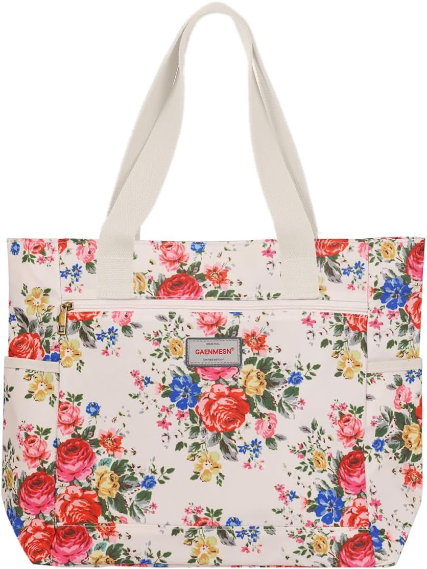 Women's Lightweight Waterproof Tote Bag Durable Designer Handbag with Zipper Travel Commute Everyday Use