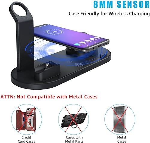 Miniatura 5 de Estación de carga inalámbrica 3 en 1, 4 en 1, 5 en 1, 6 en 1 para iPhone, Android, Samsung, Airpod y reloj electrónico, certificado Qi