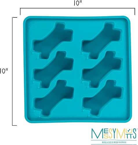 Miniatura 2 de Messy Mutts Molde de silicona enmarcado para paletas  Bandeja de 10 x 10 pulgadas  6 golosinas fáciles de llenar por bandeja  Líneas de llenado de