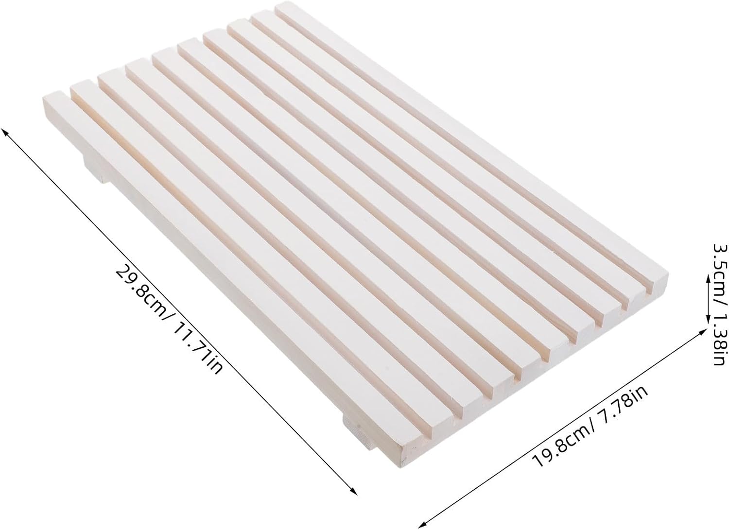 White Wooden Vanity Tray Riser with Antislip Pads for Bathroom Counter Organization, Modern Minimalist Design, Widened Base and Integrated Sink Stand, Keeps Surfaces Clean