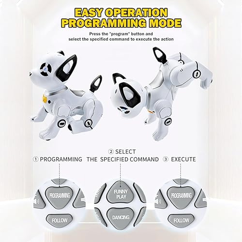 Vista 6 de Robot de control remoto para niños, robot interactivo que actúa como un perro real, robot de mascota sígueme, juguete inteligente de robótica