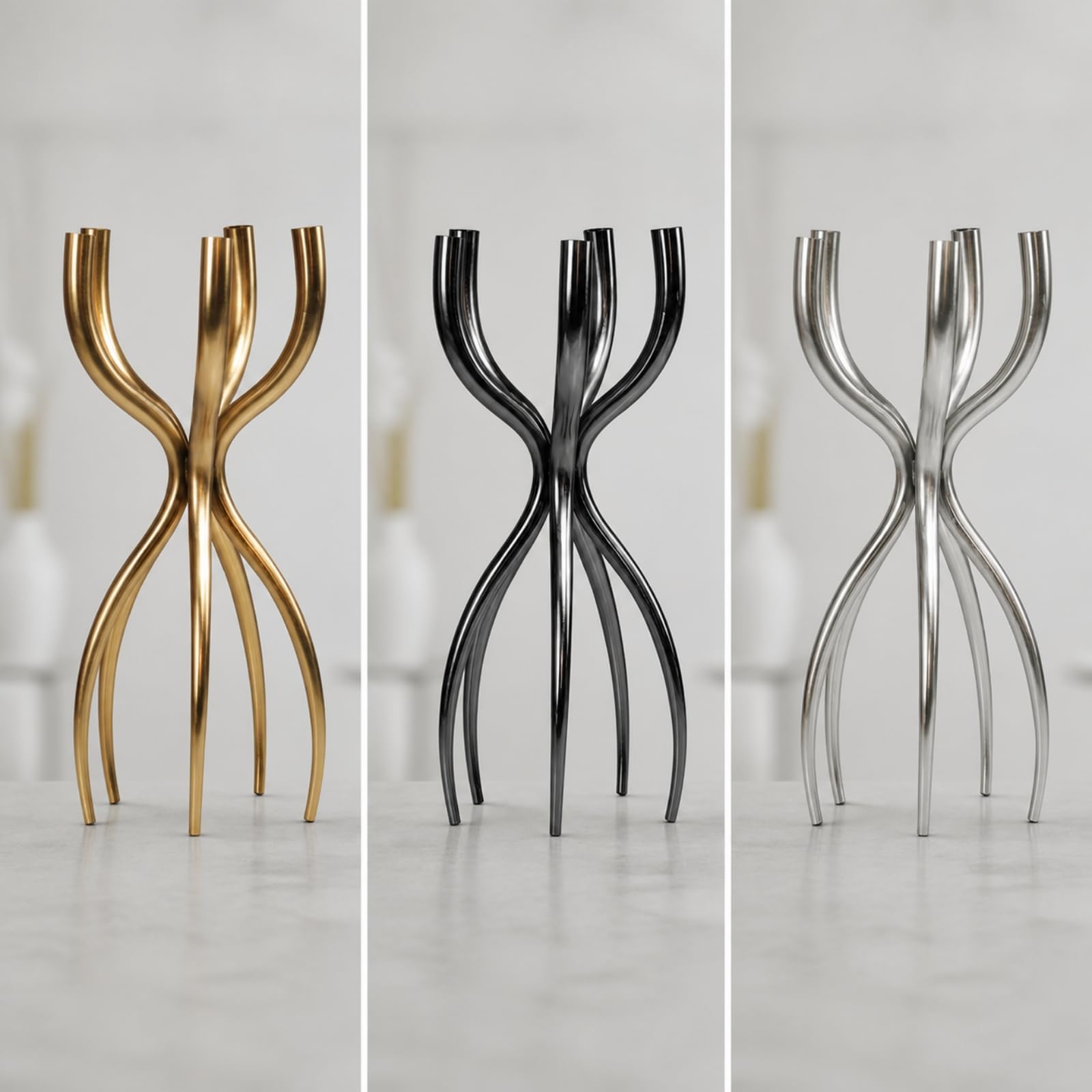 Candélabre Sculptural à Bras Symétrique Chandelier à Bras Entrelacés Moderne Arbre à Bgies Décoratif pr lon, Villas, Intérieurs Modernes, Noir
