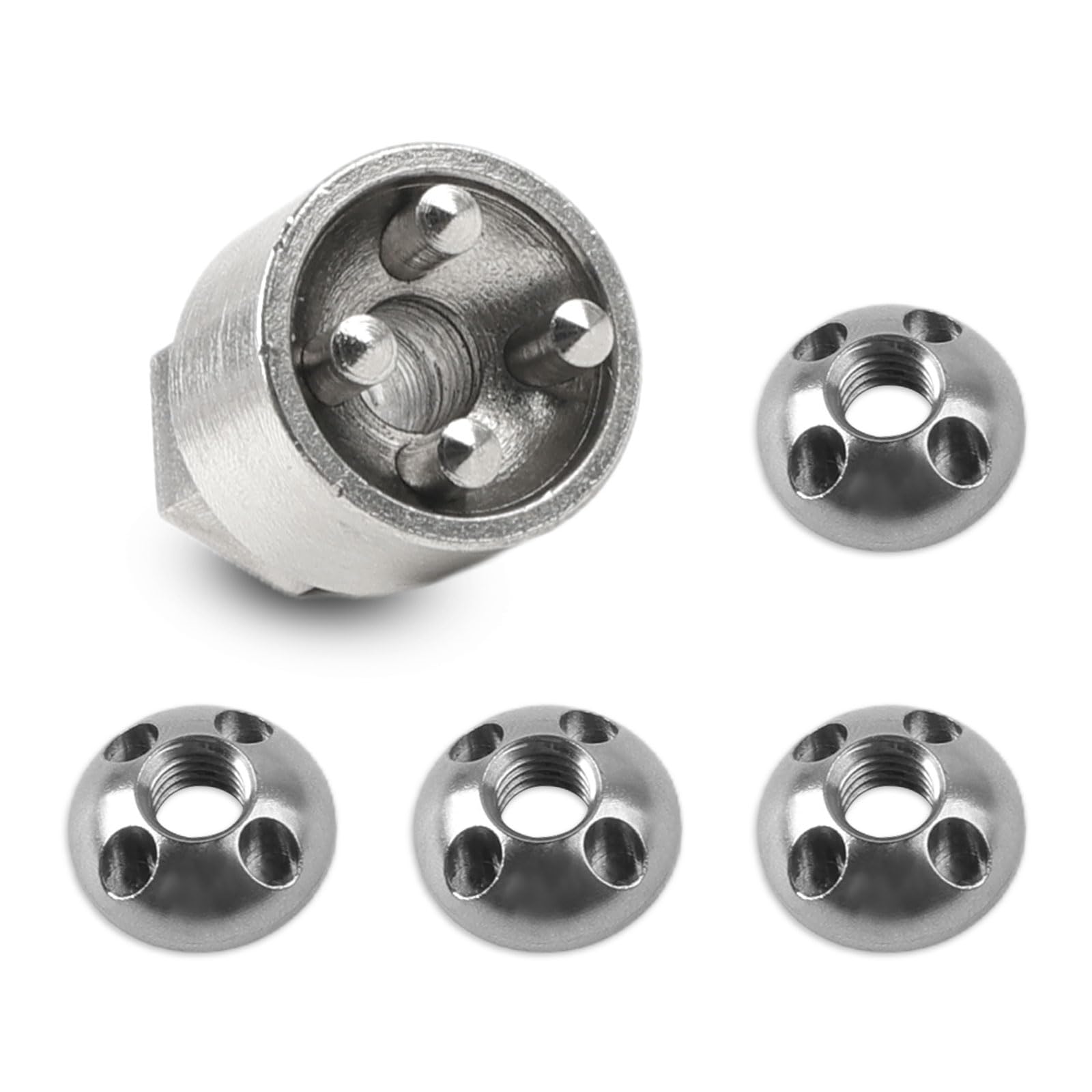 Set di 4 dadi 1 lucchetto M8 a 4 fori antifurto in acciaio inox antifurto, dado di sicurezza per tenda, portabici, impianto solare