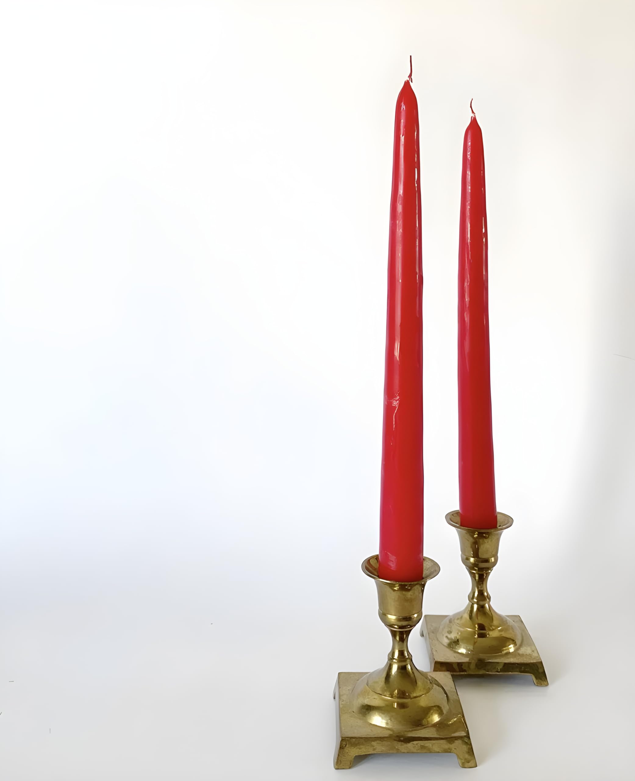 Red Taper Candles - Set of 4 Long Burning -6