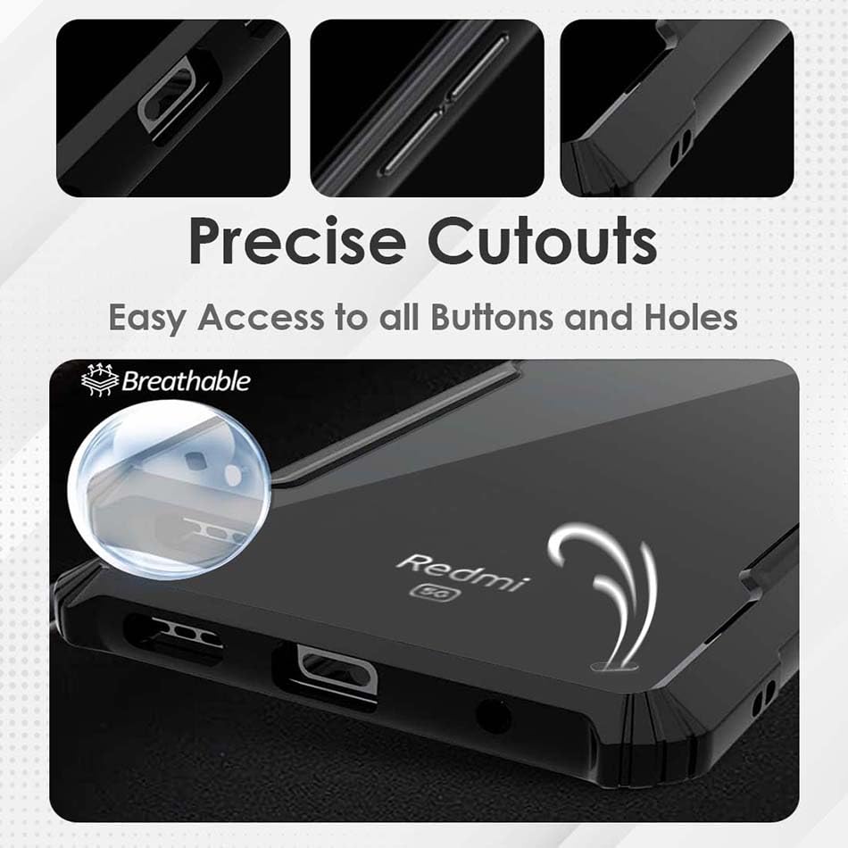 Fashionury Shockproof Crystal Clear Back Cover Case for Redmi A4 5G / Poco C75 5G / Redmi 14C 5G / Poco M7 5G | 360 Degree Protection | Transparent Back Case Cover (Black Bumper) 27