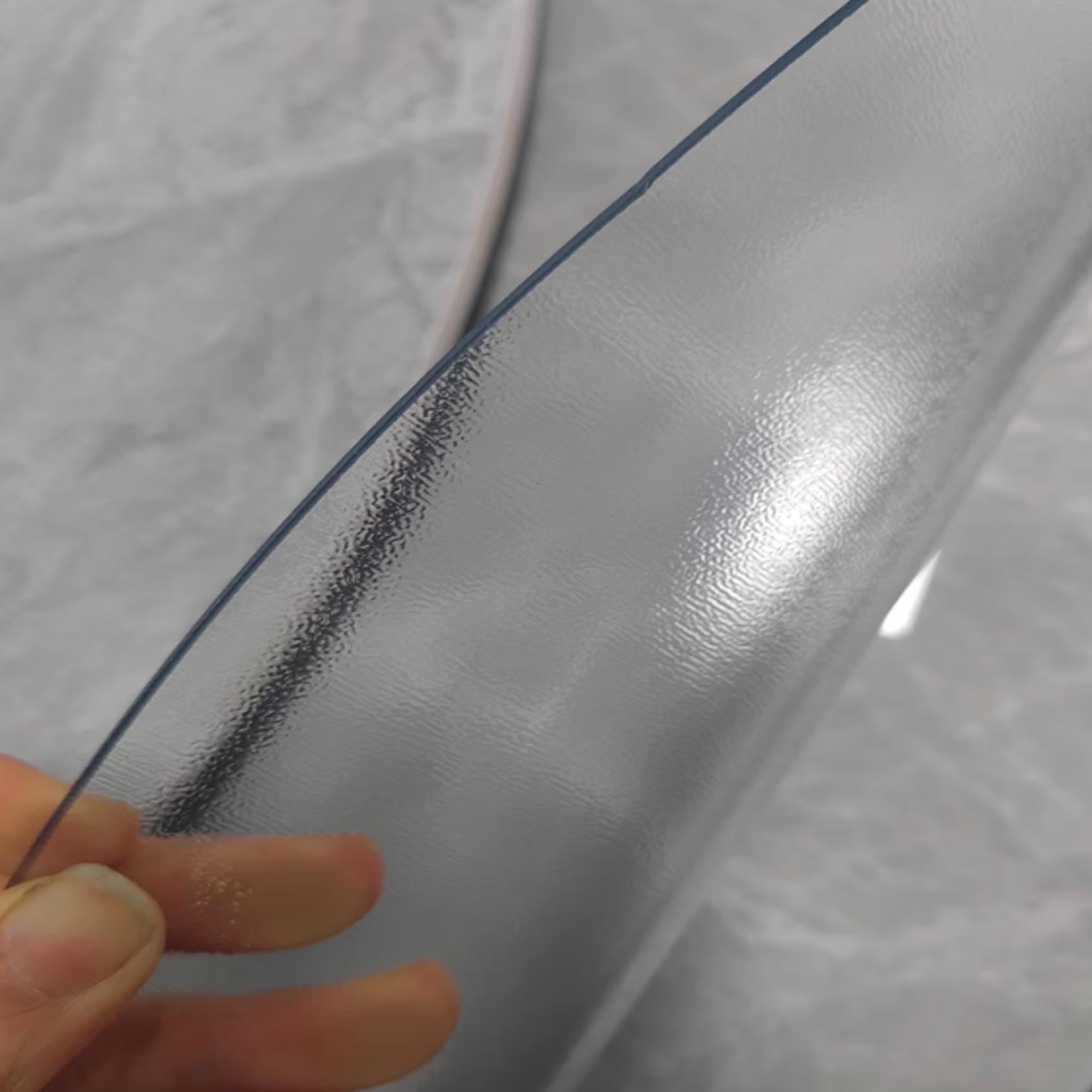 Pellicola Tovaglia Smerigliato Trasparente Rotonda per Tavolo,Spessore 2 mm, in PVC Resistente All'abrasione,per Scrivania Tavolo Rotondi da sala da Pranzo