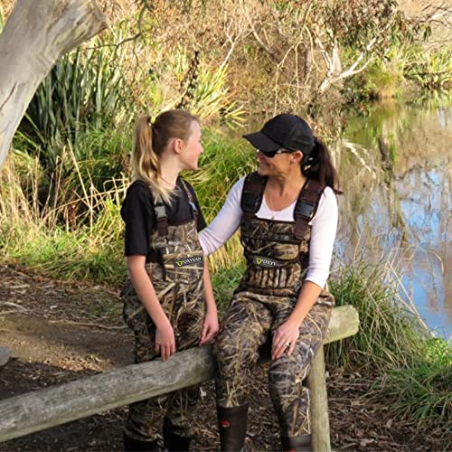Oxyvan Kids Fishing Waders With Boots Neoprene Chest Duck Hunting Waders For Kids Waterproof Insulated Max5 Camo Youth Waders #TOP3