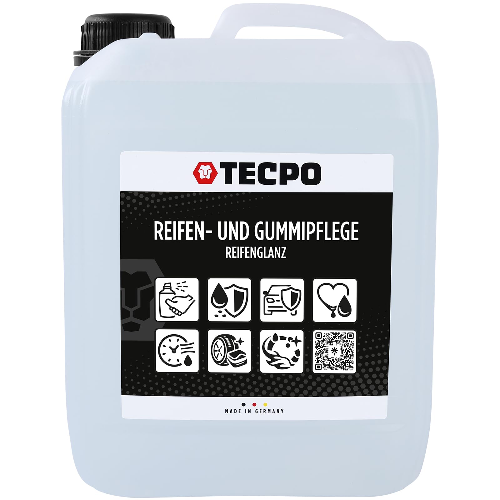 TECPO Reifenglanz Gummi-und Kunststoffpflege 20 Liter schützt, pflegt, wasserbeständig mit UV-Schutz