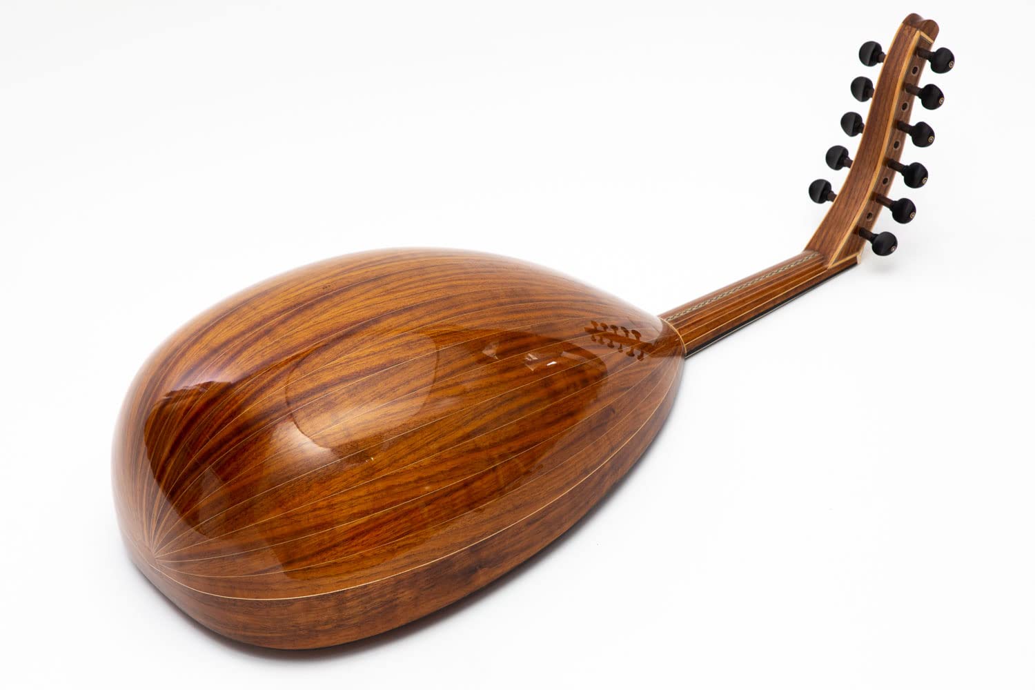Oud turc professionnel en bois de noyer, avec table en cèdre et touche en ébène