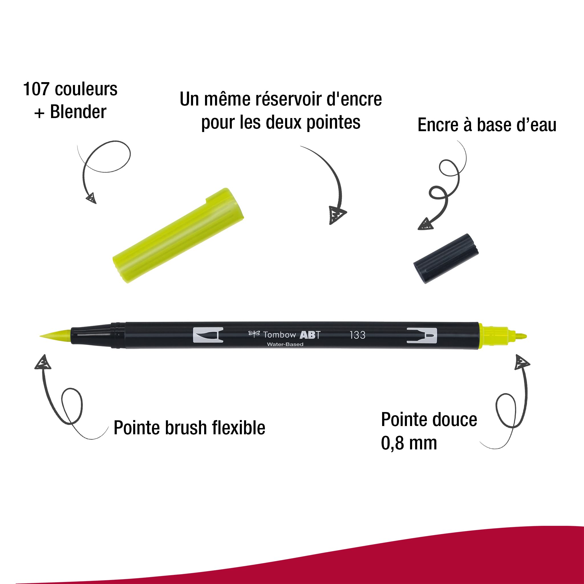 Tombow ABT-18P-6 Lot de 18 feutres pinceau ABT à deux pointes, couleurs paysage ABT-18P-6
