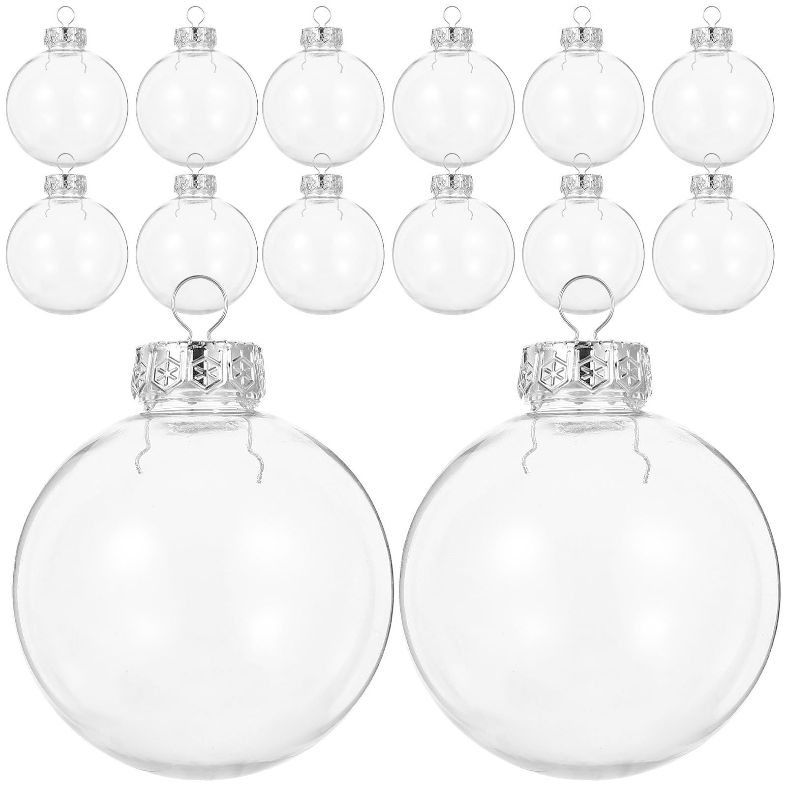 Ciieeo 25er Set Klare Füllbare Kugeln 8 cm, Bastel-Glaskugeln für Weihnachtsbaum, Party, Hochzeit und Wohndeko