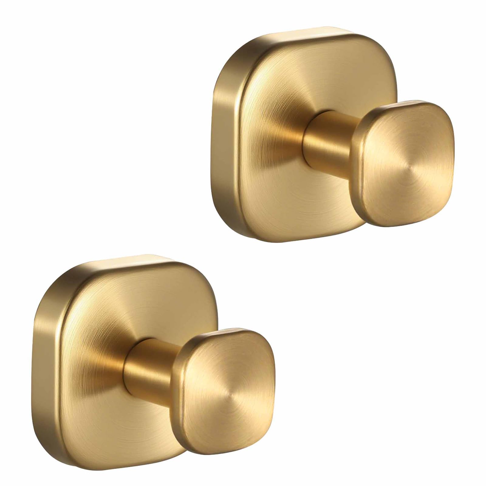 ALTPWJW Door Hooks Screw in ，2 Pack Stainless Steel Towel Hooks for Bathrooms Coat Robe(Brushed Brass Gold)
