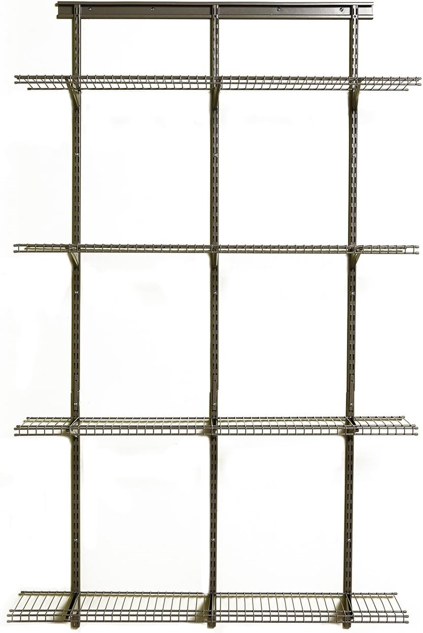 ClosetMaid 52845 ShelfTrack Adjustable Utility Organizer Kit, 4' X 12", Nickel