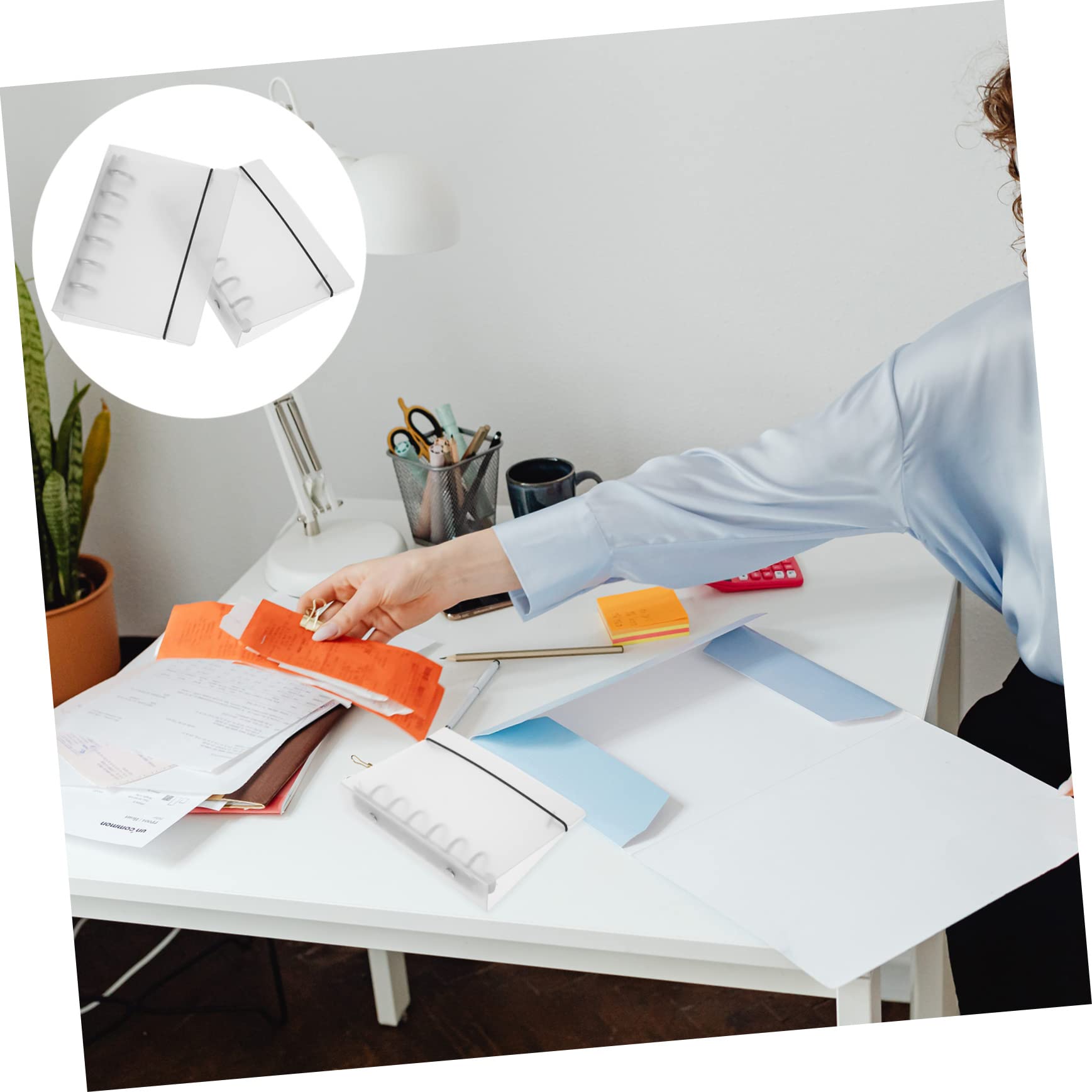 DOITOOL 10 Stück Teiliges PP Transparente Dokumentenordner Nachfüllbare Wiederverwendbare Halbdurchsichtige Ringbuch Hülle mit Löchern Praktischer Organizer für Büro und Schule
