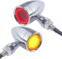 Vista 10 de FATECIM 2X Luces Traseras LED Tipo Bala para Motocicleta, Señales de Giro, Luces de Marcha y Freno, Indicadores Intermitentes Traseros de Servicio