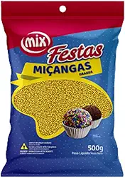 Confeito Miçanga Granulado Brigadeiro, Doces, Confeitaria Várias Cores 500g (Amarelo)