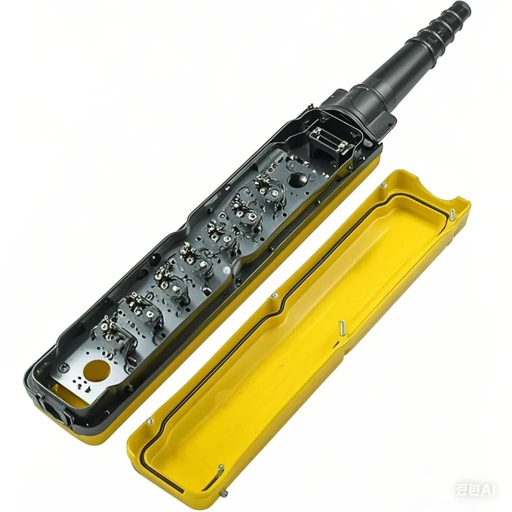 XAC Series XAC-A2713 Rainproof Emergency Stop Crane Push Button Switch  Plastic Pendant Hoist Control Station 10A Max. Current XAC-A2713 防雨型運転スイッチ 手持ち式押しボタン式リフティングハンドル コントロール ホイスト上下 デュアルスピード