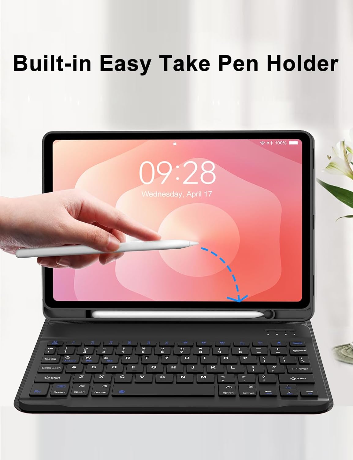 Keyboard Case for Samsung Galaxy Tab S11 11inch 2025, Detachable Wireless Keyboard for Galaxy Tablet S11 Cover with Pen Holder, Smart Folio Case with Keypad for Samsung Tab 11'' SM-X730/X736B, Black