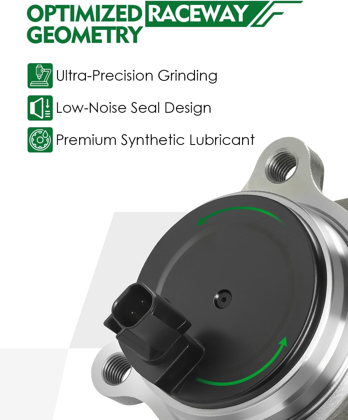 Set of 2 Rear Wheel Bearing and Hub Assembly with ABS & 5-Lug Fit for:-Ford Focus 2015 2016 2017 2018 Fit for Focus 15 16 17 18 1.0L 2.0L Replace OE# 512466 VKBA6789 BV612C299AAC