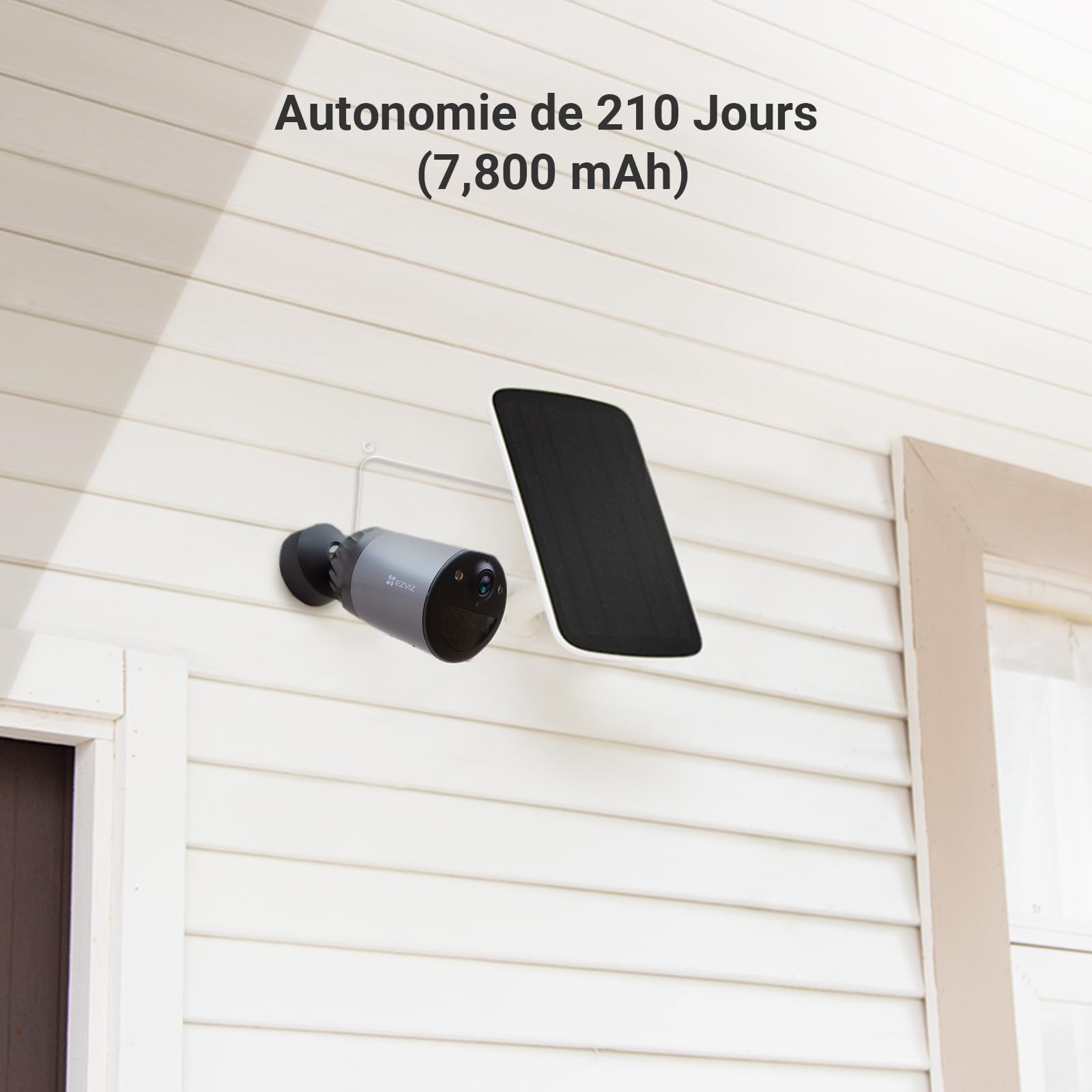 EZVIZ Caméra de Surveillance WiFi extérieure avec Panneau Solaire, Batterie Rechargeable de 210 Jours, 1080p Caméra IP de sécurité, Vision Nocturne en Couleur, Audio bidirectionnel, intégrée 32 Go