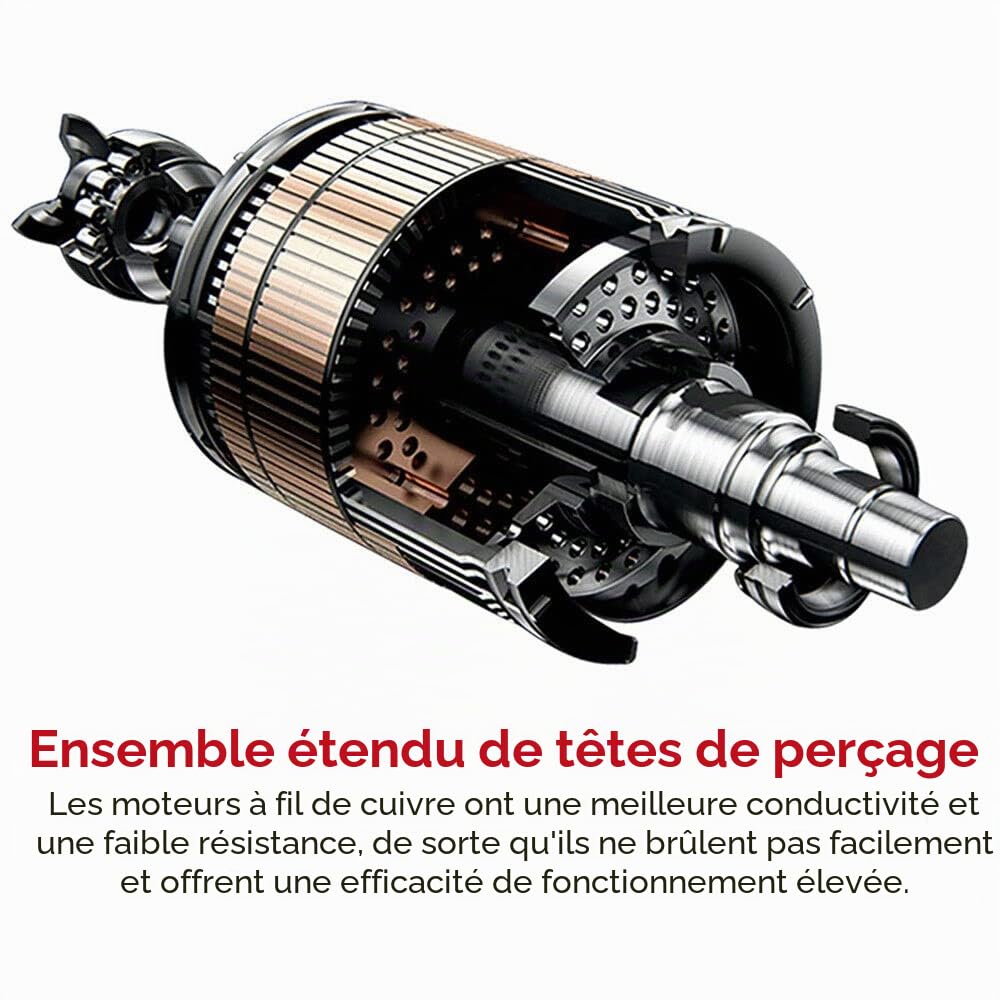 XIIW Furet Déboucheur Électrique 500W 450tr/min Moteur Cuivre, 8 Têtes de Coupe, 4 Spirales Acier Manganèse Total 46m avec 20m Renforcée Machine de Débouchage Canalisations Ø30-100mm, nettoyage tuyaux