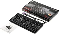 Perixx PERIBOARD-409 P Kompakt Mini PS/2 Vezetékes Billentyűzet - Fekete - QWERTZ Német Kiosztás - Windows Kompatibilis - 88 Gombos 6