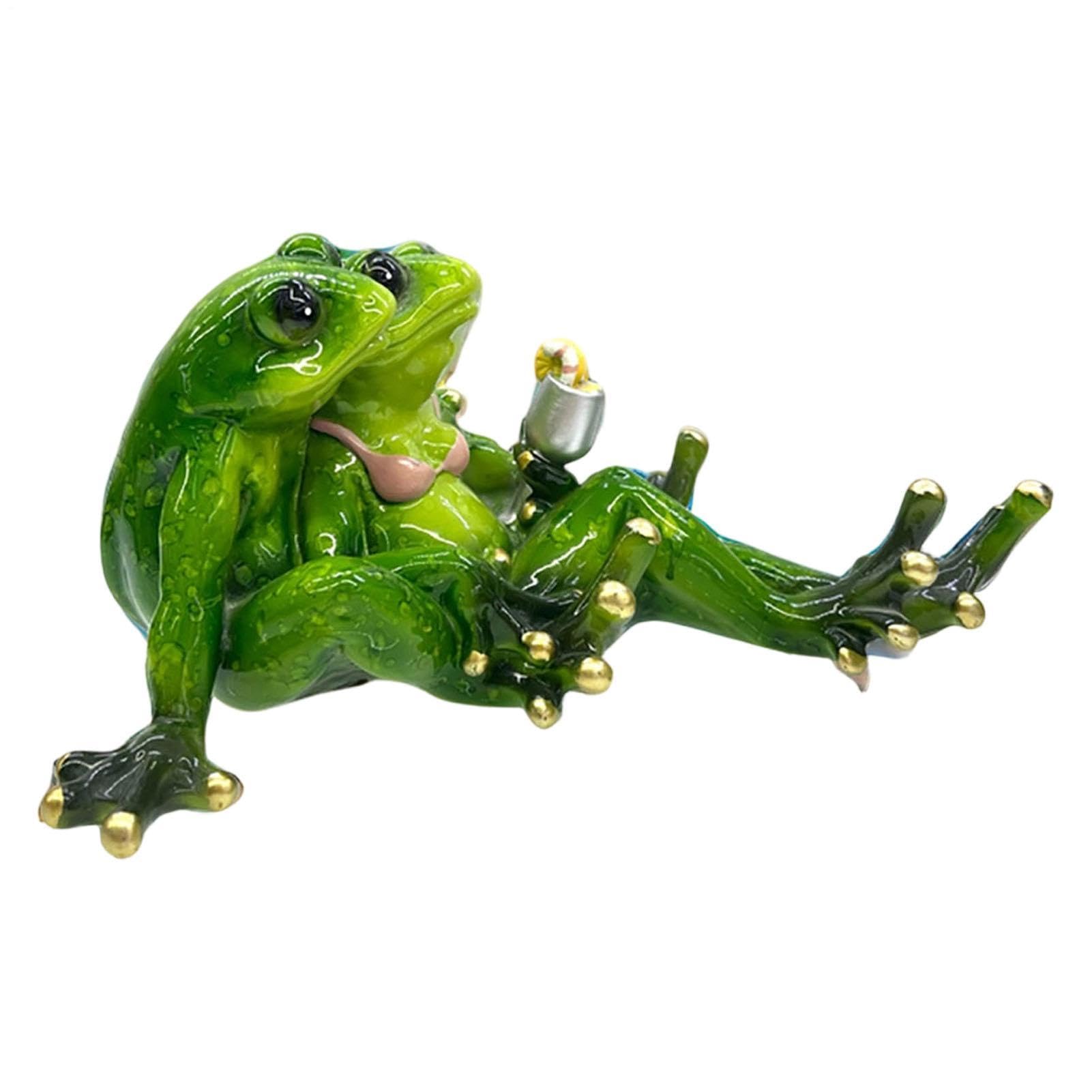 Décoration de grenouille extérieure et statue d'animal de jardin en résine réaliste