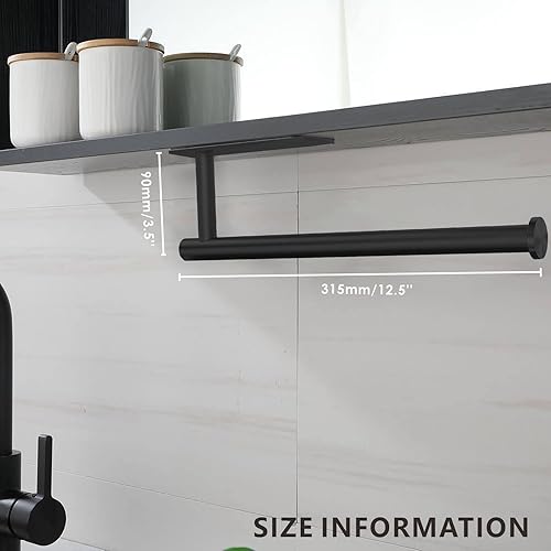 Miniatura 4 de Toallero de papel para debajo del gabinete, barra de toalla de papel para cocina, montaje en pared, autoadhesivo o perforación, acero inoxidable 304
