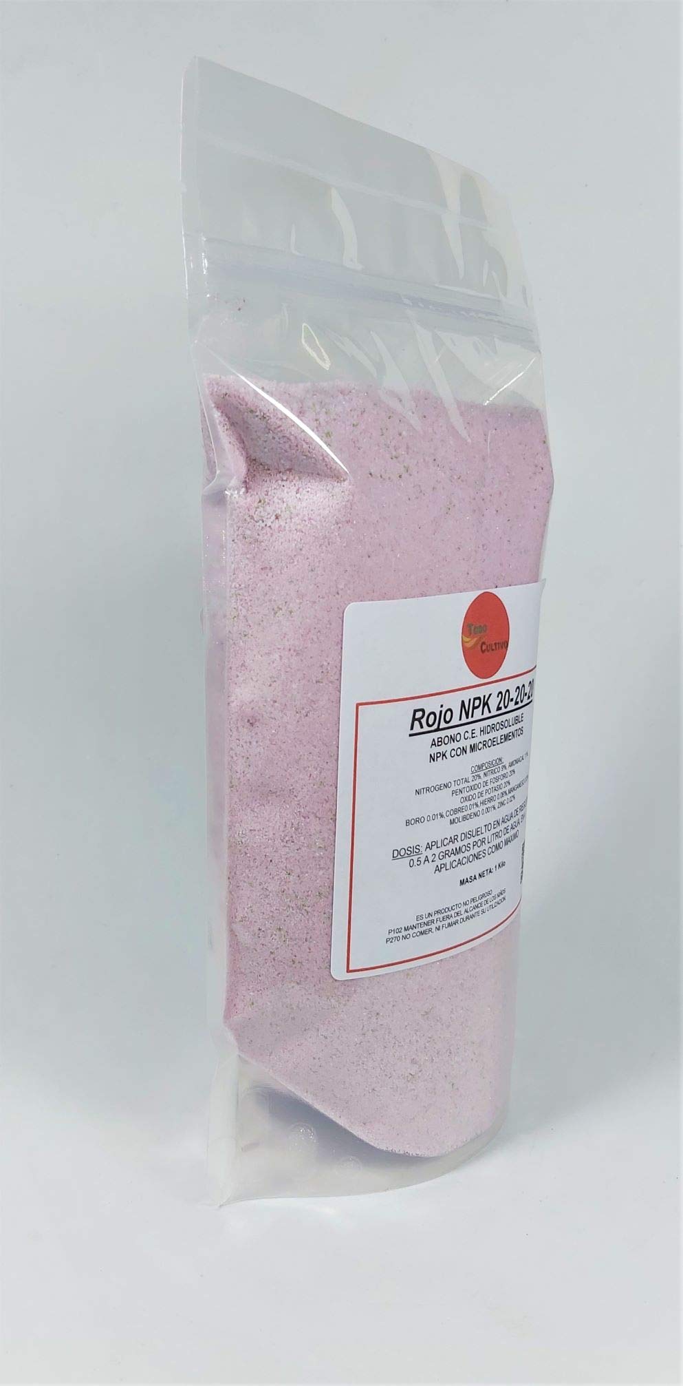 ENGRAIS HYDROSOLUBLE POUR L'IRRIGATION. NPK 20-20-20 AVEC MICRO NUTRIENTES. 5 KG. ENGRAIS COMPLET POUR PLANTES. TC ROJO