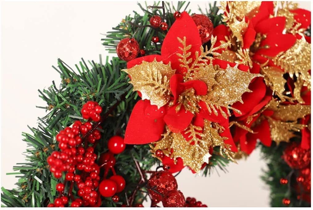 Ghirlanda Natalizia 40cm Con Bacche E Pigne | Decorazione Porta O Camino Natale - Foto 5