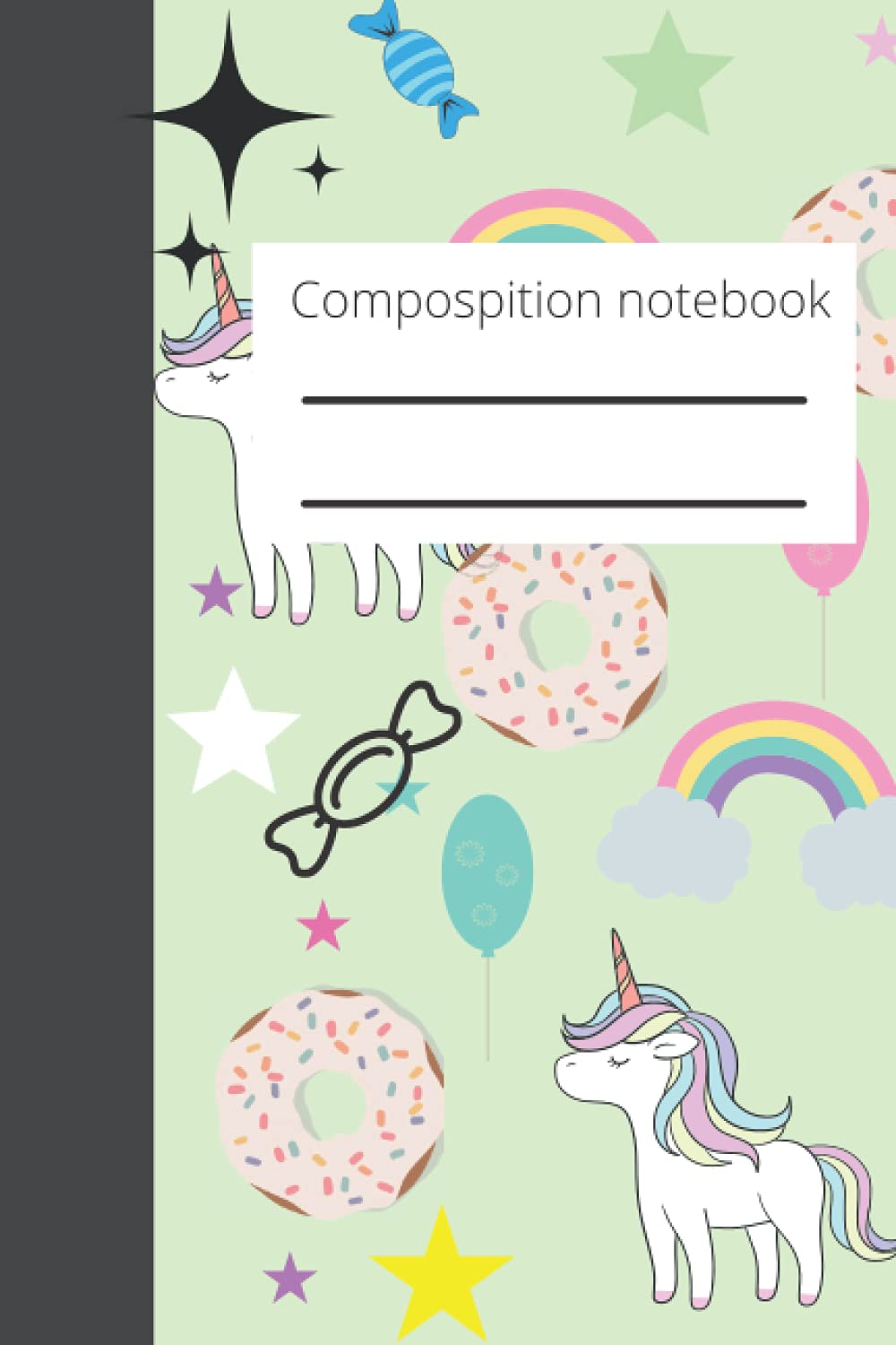 unicorn composition notebook: Wide Ruled Paper Notebook Journal for Teens Kids Students Girls for Home School College (French Edition)