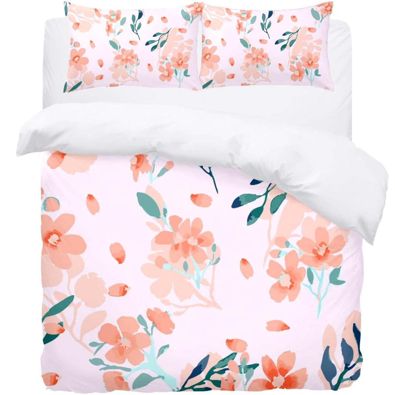Parure de lit housse de couette motif floral abstrait pour sublimer une chambre terne