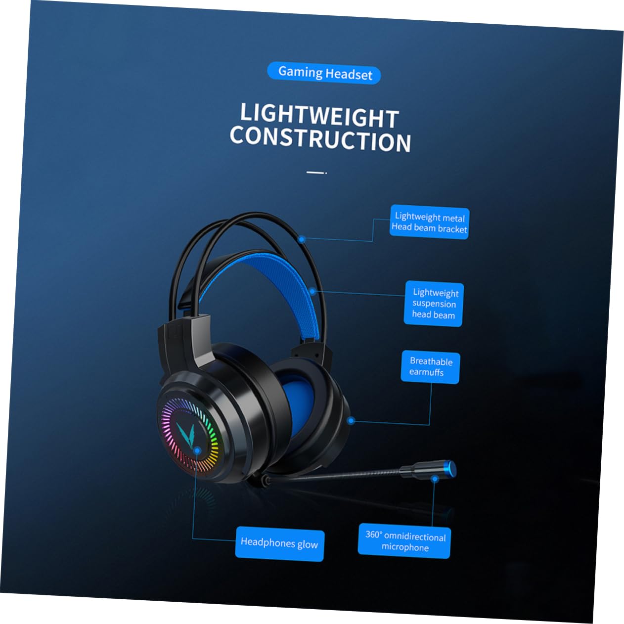 Angoily Cuffie da Gaming Cavo 3.5mm, Canale 7.1, Microfono