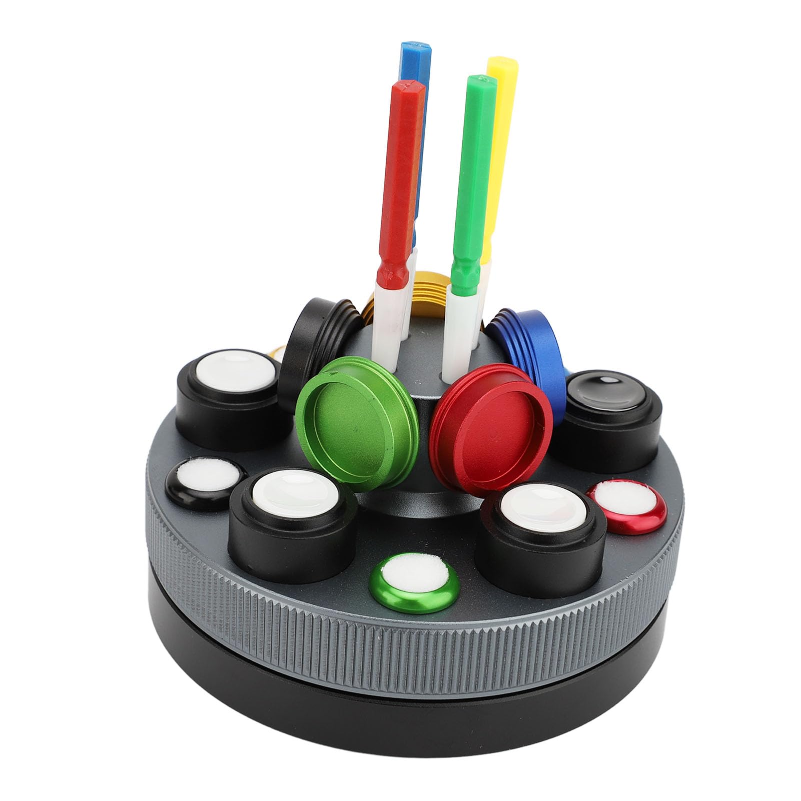 Kit Olio per Orologi da 5 Tazze con 4 Penne per Olio, Accessori per Riparazione Giradischi in Metallo - Set Assortimento Oliatore per Orologi, Ideale per la Manutenzione