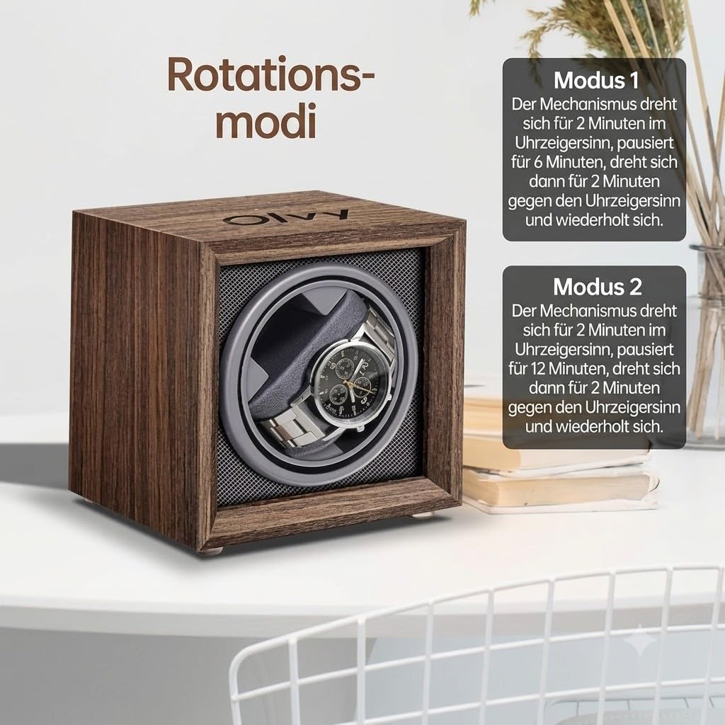 Olvy Uhrenbeweger Automatikuhren 1 Uhr Leiser Motor Holz