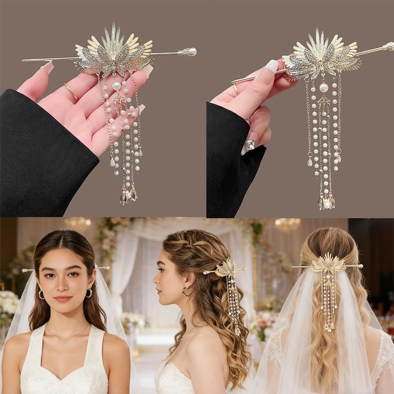 Hair Clip, Gold Chinese Hair Accessories, Decorative Hair Clips for Hair