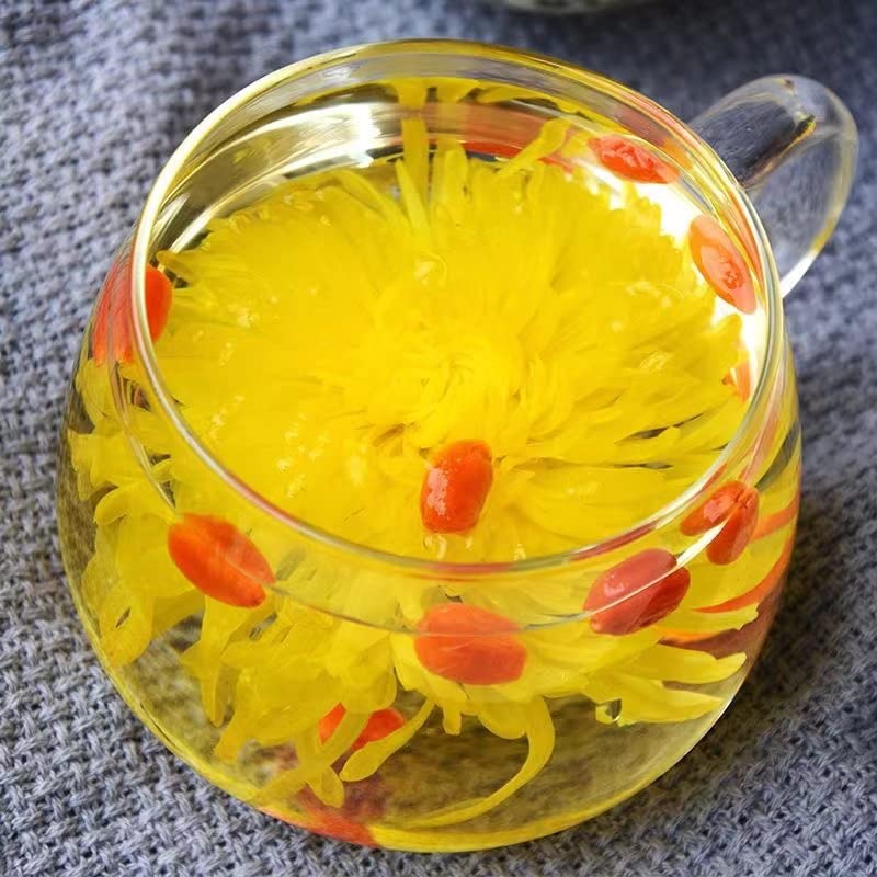 Vista 5 de GUOSETIANX Té de níspero de crisantemo 2.12 oz de crisantemo dorado níspero té de crisantemo