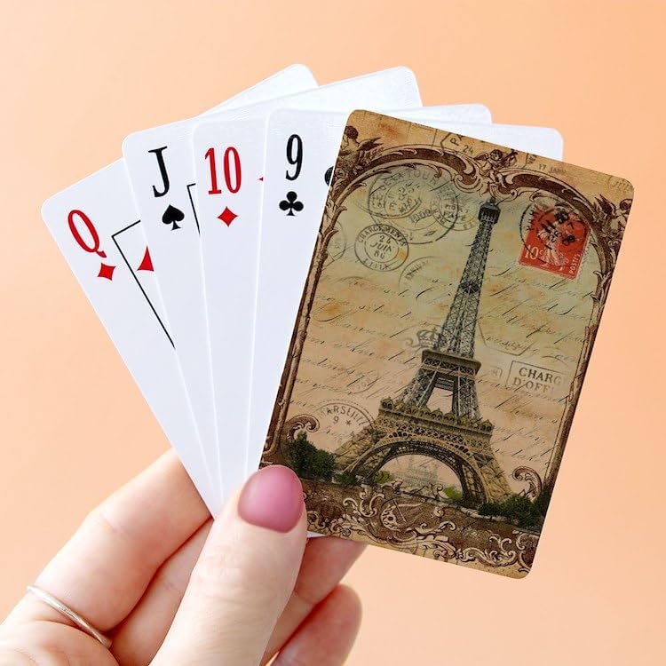 Miniatura 4 de CafePress Vintage Paris Eiffel Tower Standard Size Playing Cards